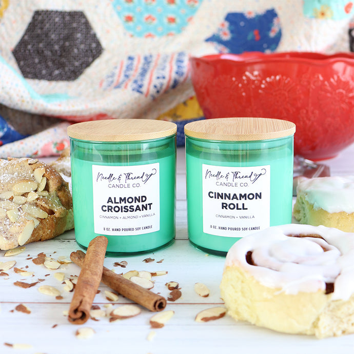 New Candle Scents: Cinnamon Roll and Almond Croissant