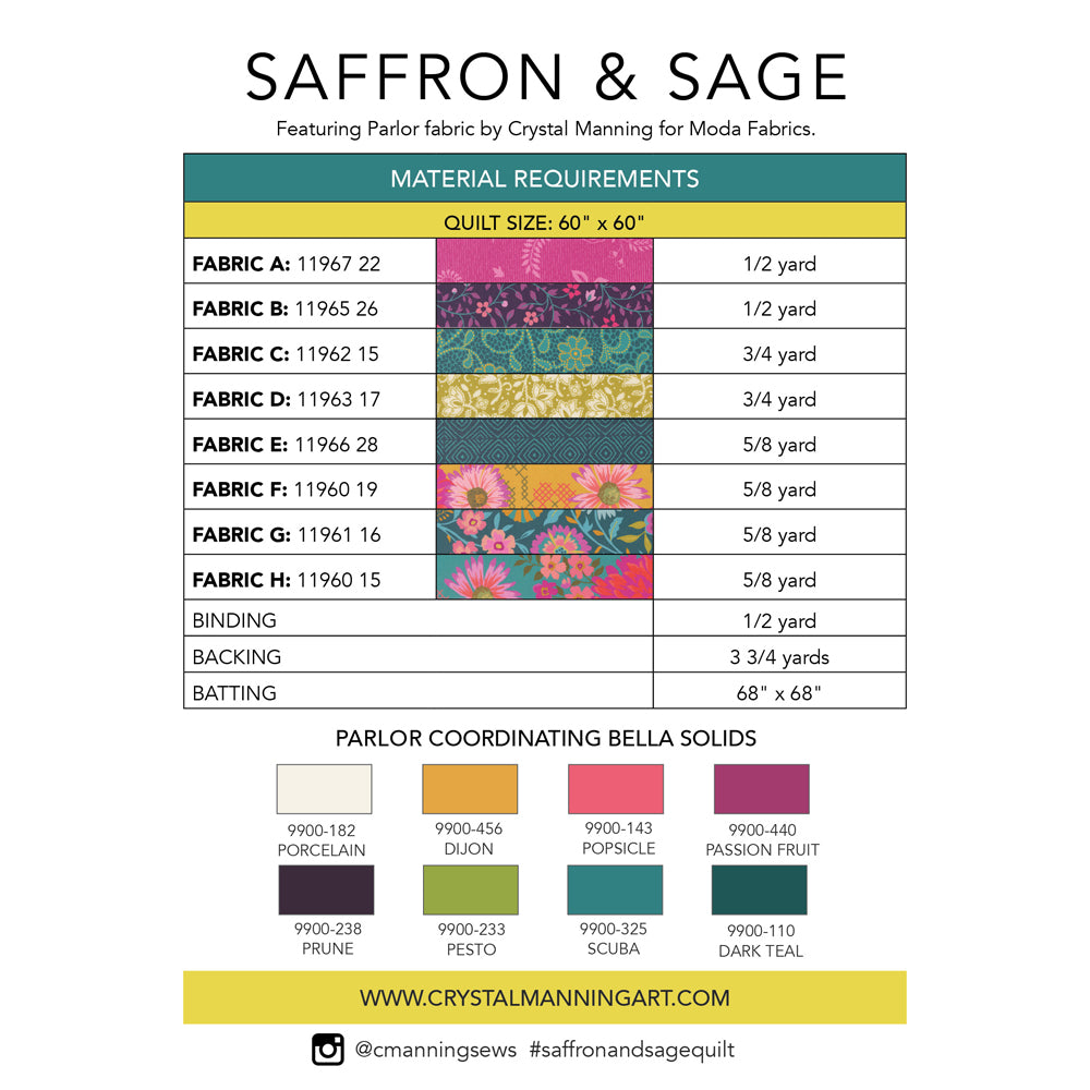 Saffron & Sage PDF Pattern – Crystal Manning