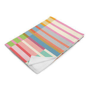 Multicolored Stripes Throw Blanket