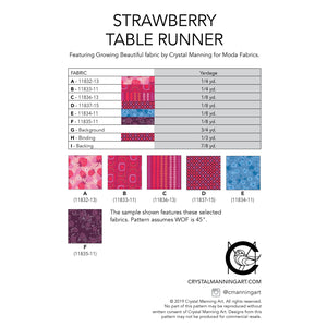 Strawberry Table Runner PDF Pattern